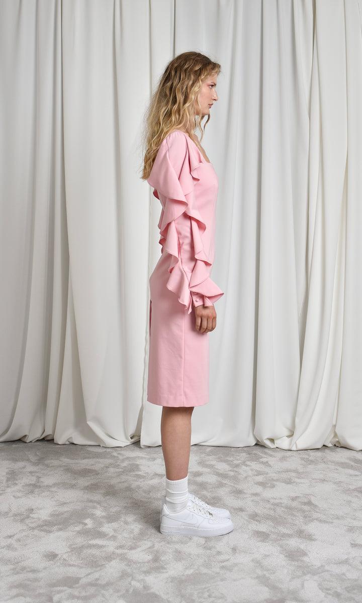 Sara Battaglia Ruffle sleeve midi dress I Più Venduti