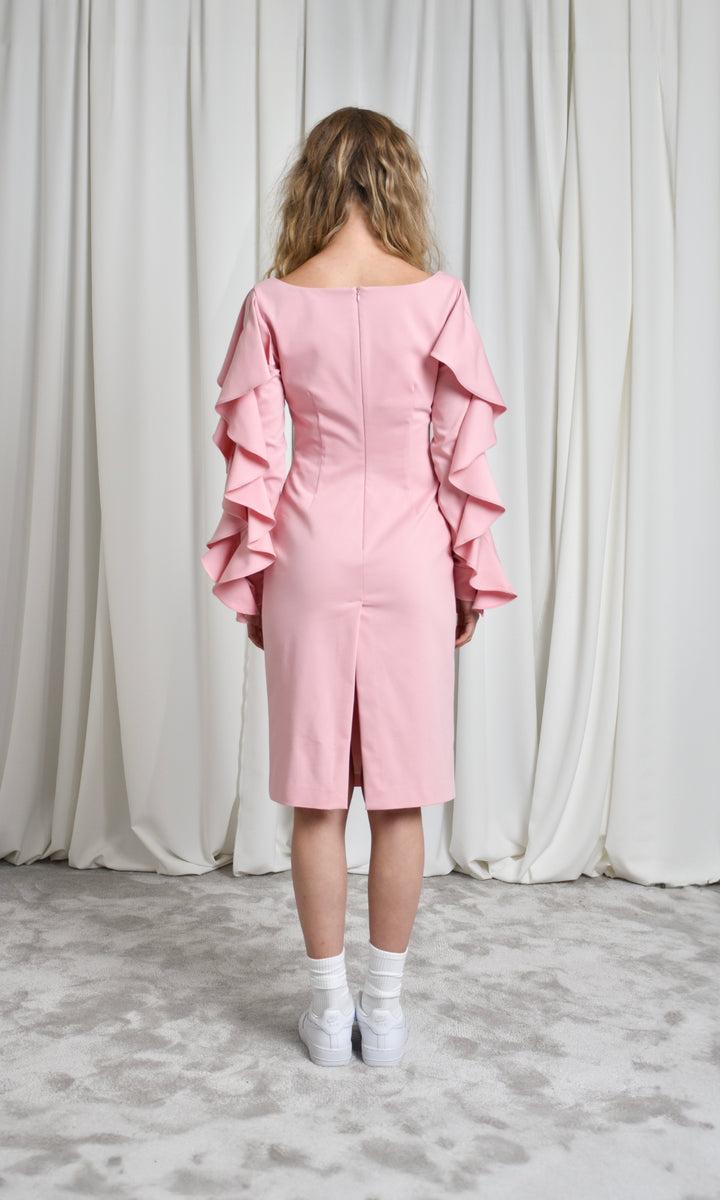 Sara Battaglia Ruffle sleeve midi dress I Più Venduti