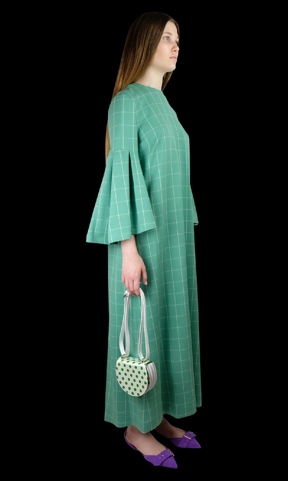 Sara Battaglia Salvia Dress Consegna Veloce