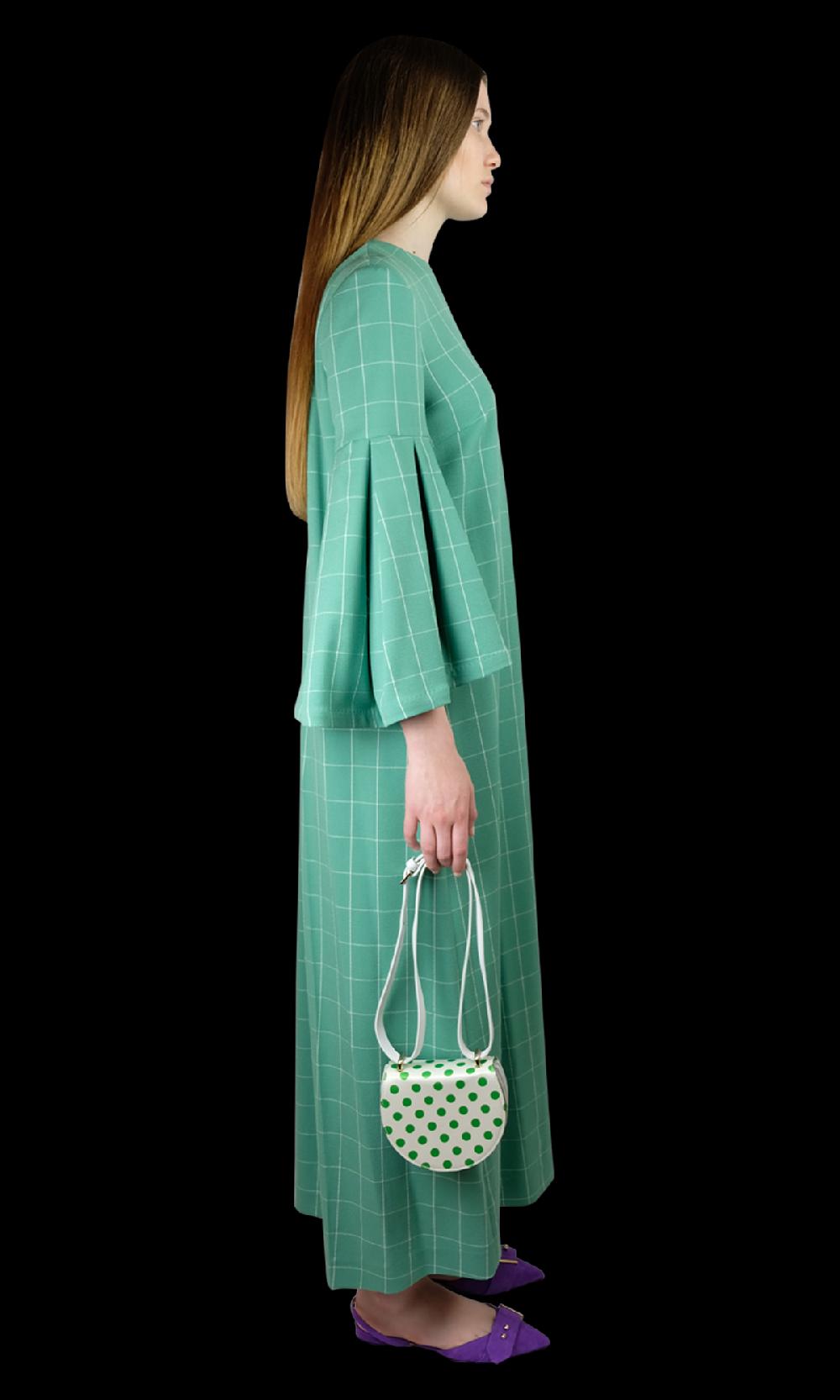 Sara Battaglia Salvia Dress Consegna Veloce