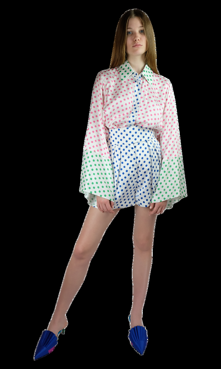 Sara Battaglia Blue Pois Shorts Promozione Limitata