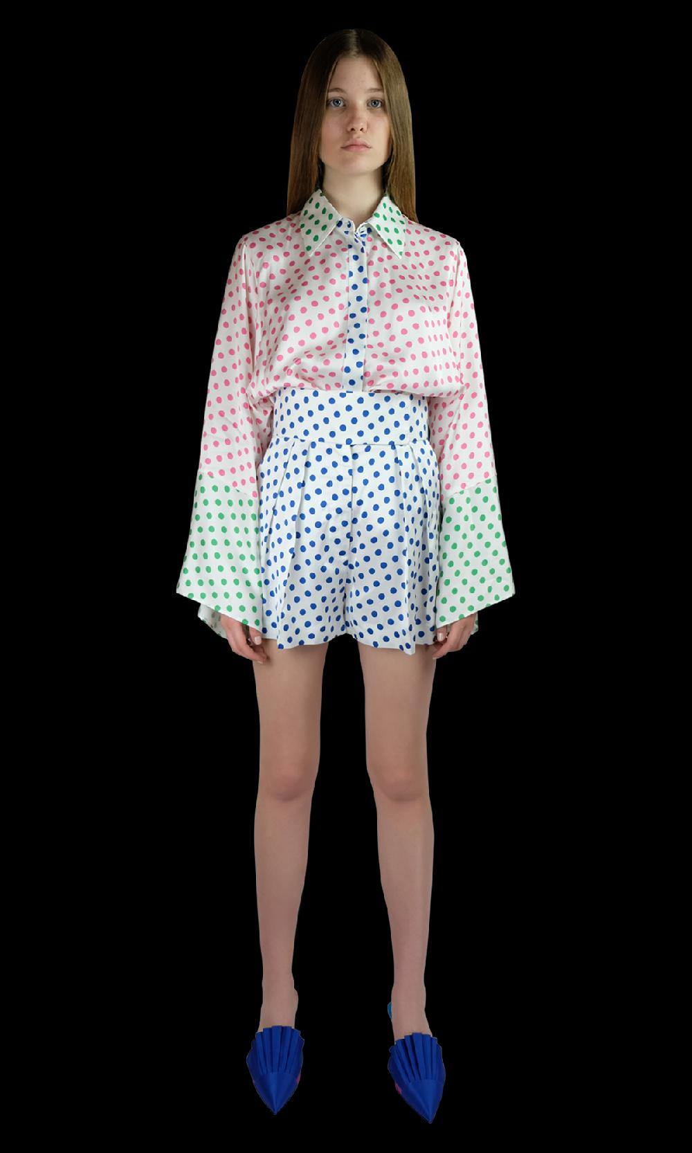 Sara Battaglia Blue Pois Shorts Promozione Limitata