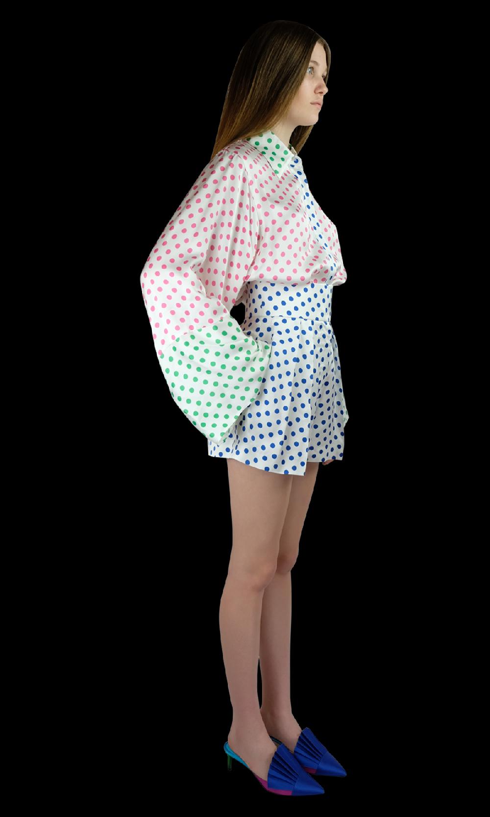 Sara Battaglia Blue Pois Shorts Promozione Limitata