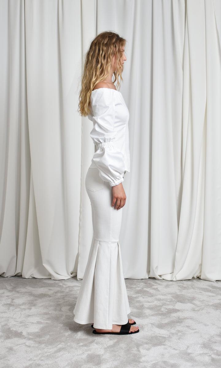 Sara Battaglia Neckline Puff Sleeve Top Offerte