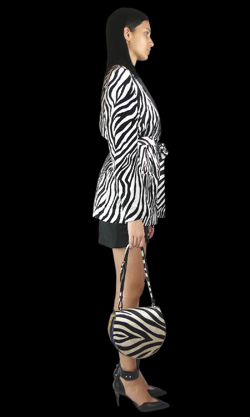 Sara Battaglia White Zebra Jacket Italy