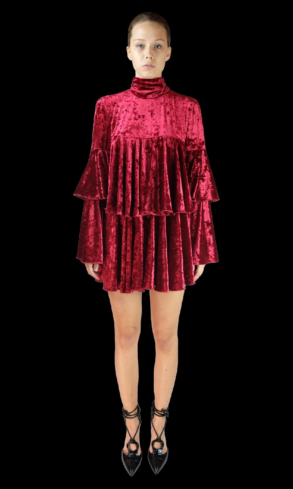 Sara Battaglia Ruffles Dress Spedizione Gratuita