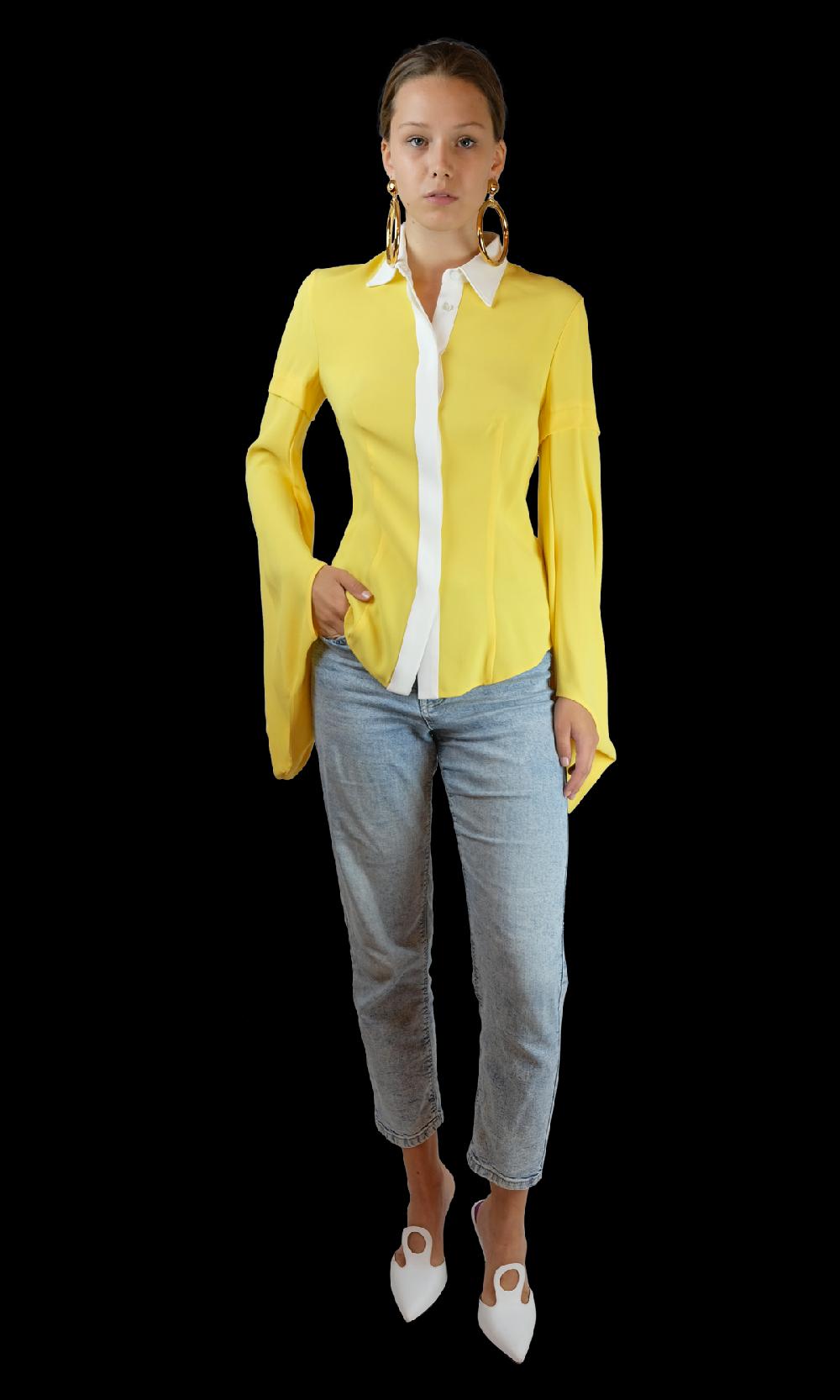 Sara Battaglia Yellow Shirt Qualità Garantita