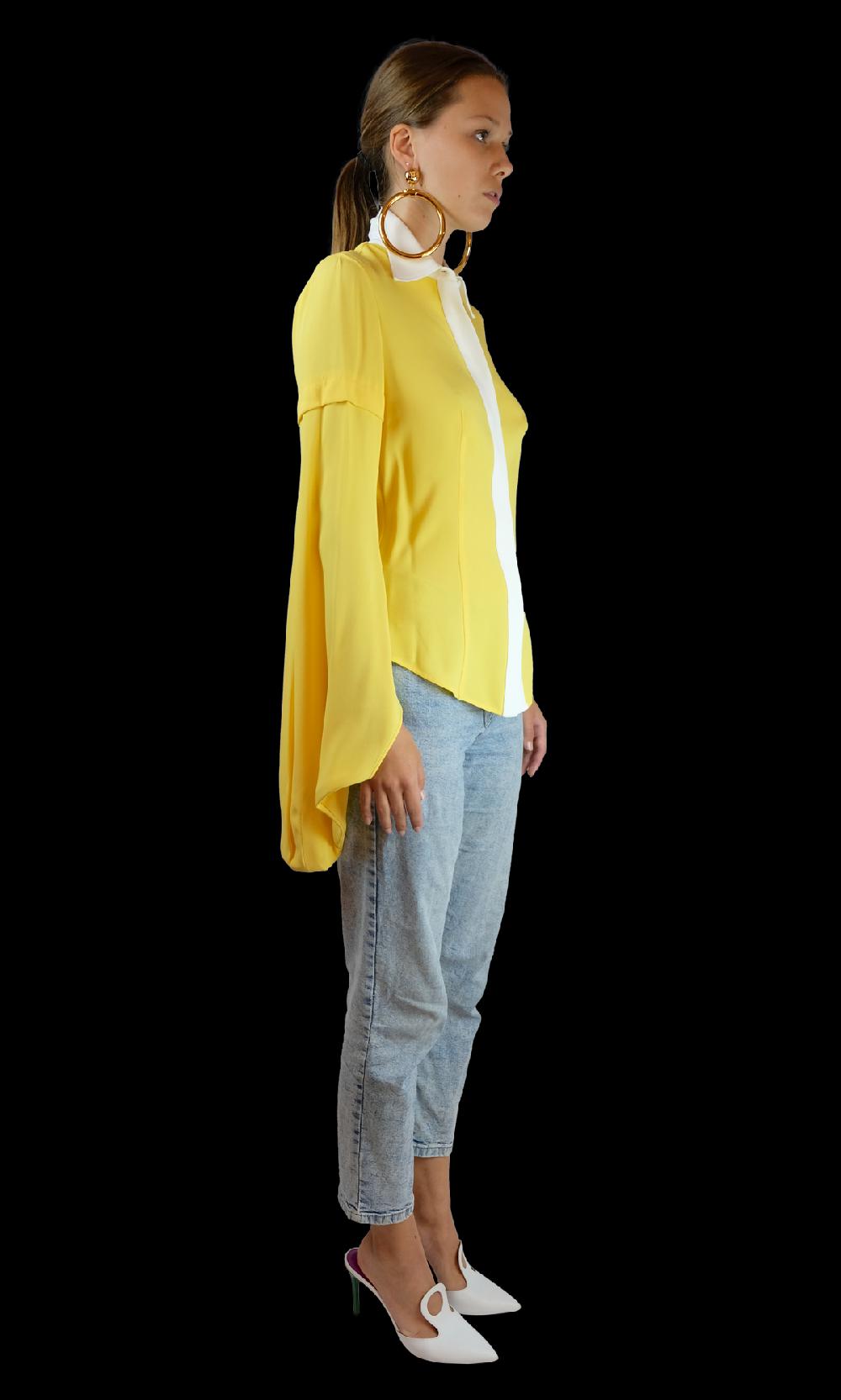 Sara Battaglia Yellow Shirt Qualità Garantita