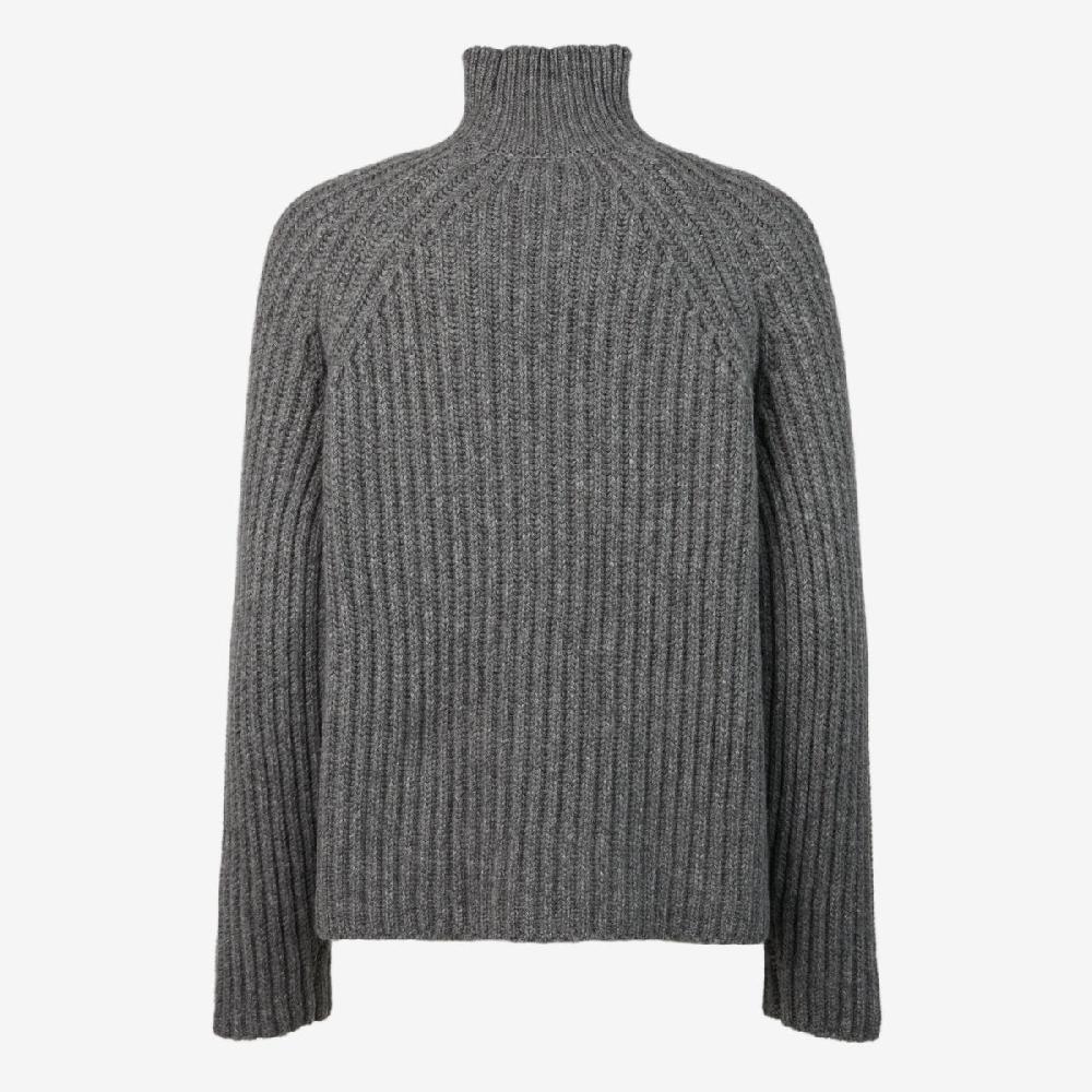 Sease Maglione Athos Mock in cashmere - Grigio Piombo Promozione