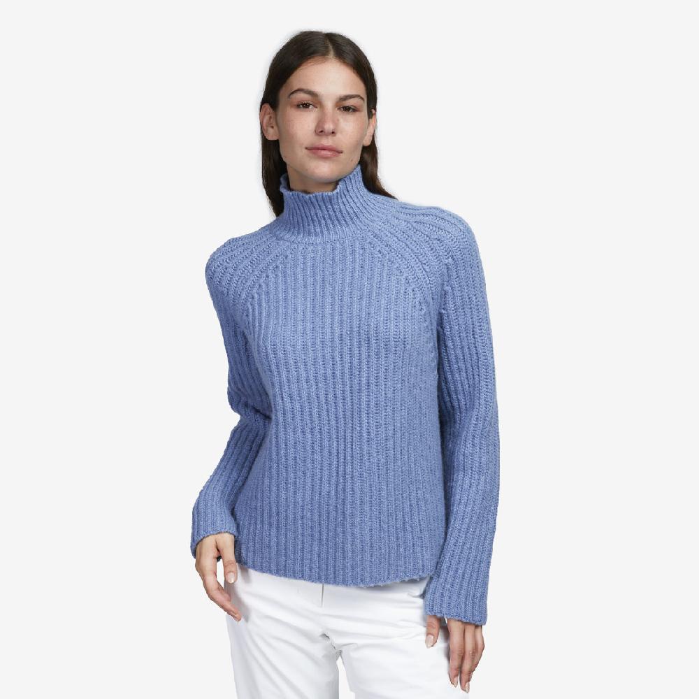 Sease Maglione Athos Mock in cashmere - Blu tempesta Pezzi Unici