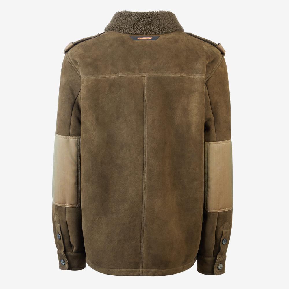 Sease Explorer Shearling: Giacca in montone - Bronzo Oliva Presa