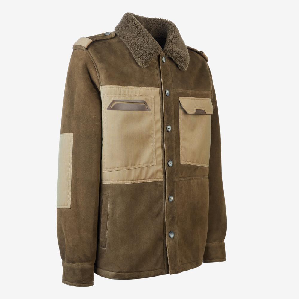 Sease Explorer Shearling: Giacca in montone - Bronzo Oliva Presa