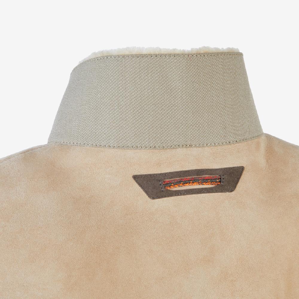 Sease Gilet in montone V-8 - Driftwood In Linea