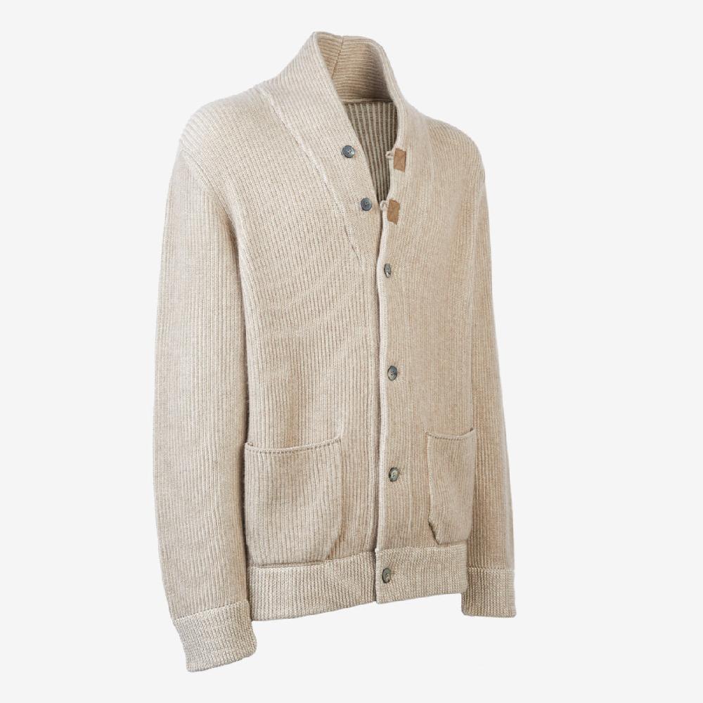 Sease Cardigan Ellen in cashmere - Oyster Qualità