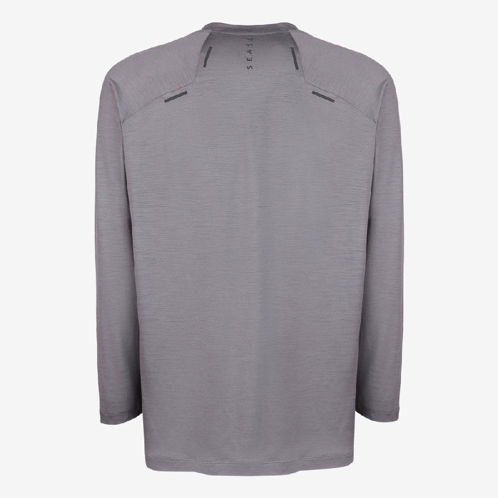 Sease T-shirt Ls: maniche lunghe lana merino - Piombo Spedizione Gratuita
