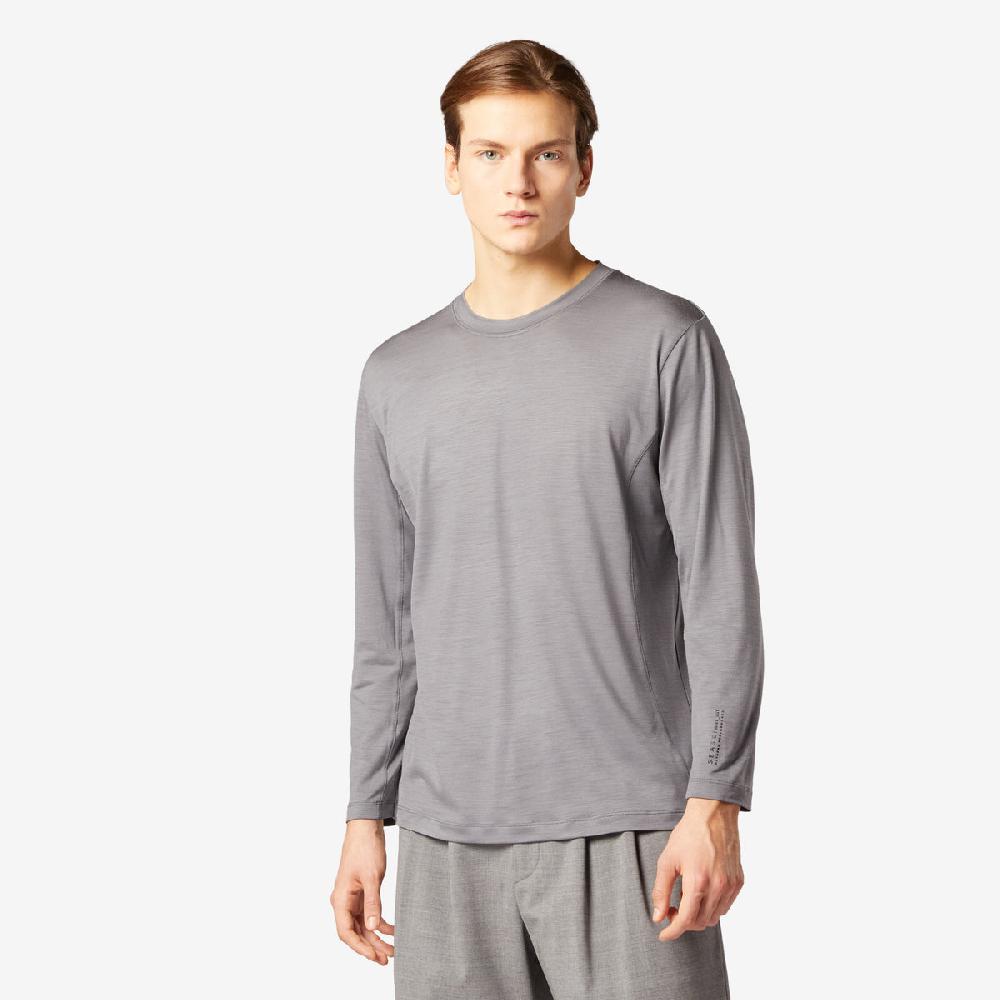 Sease T-shirt Ls: maniche lunghe lana merino - Piombo Spedizione Gratuita