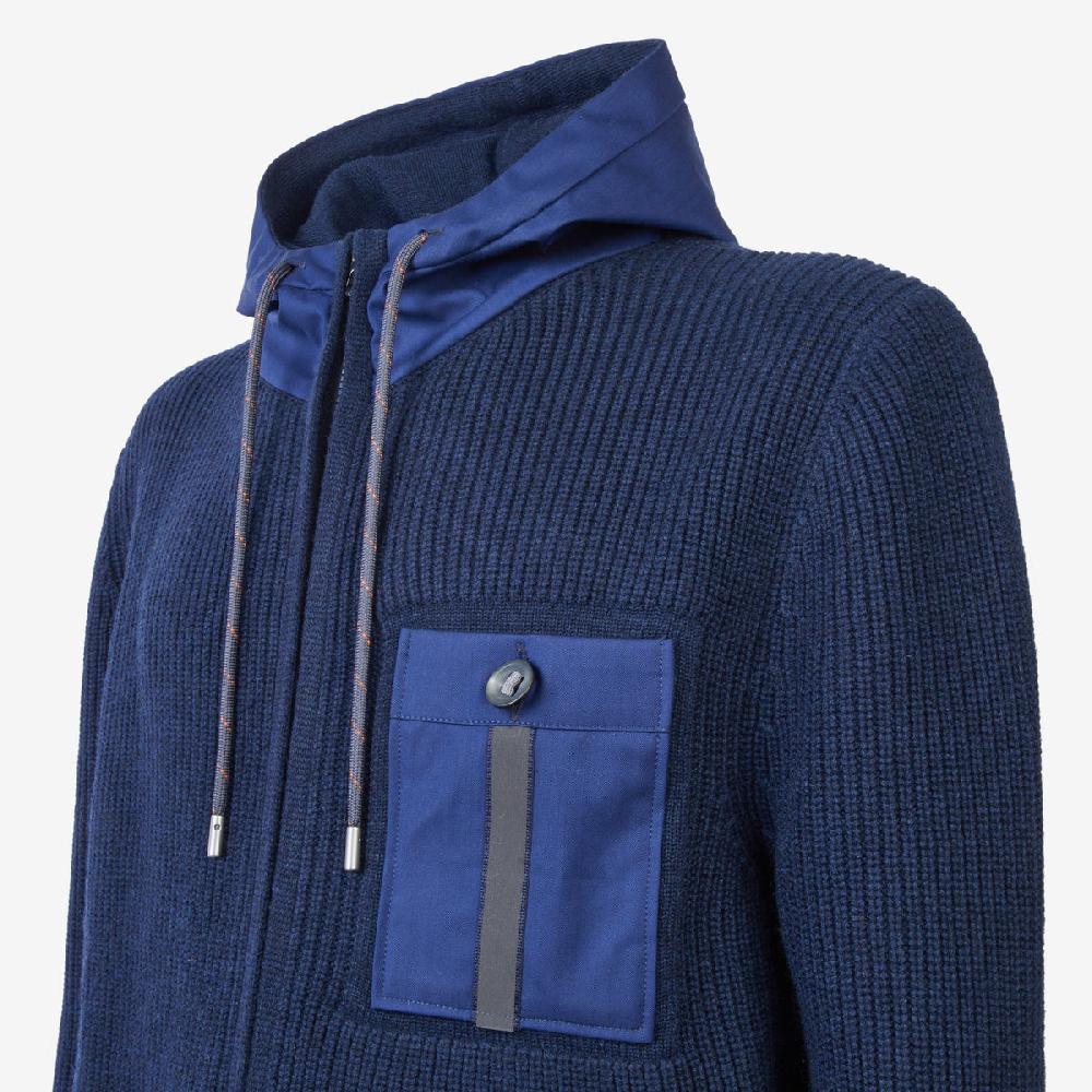 Sease Felpa con cappuccio Full Zip F7 - Blu Navy Convenienza
