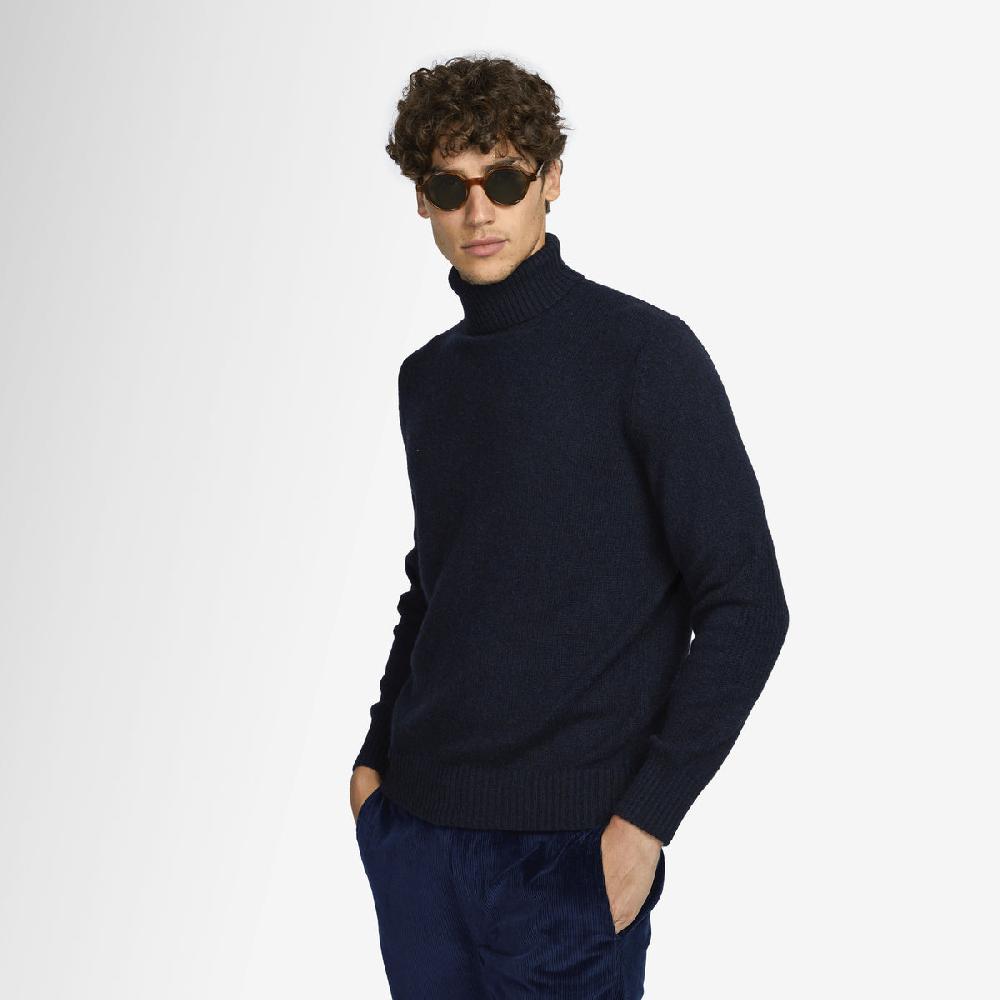 Sease Maglione in cashmere a collo alto - Blu Navy Sconto
