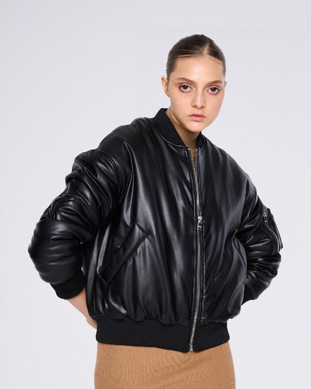 Silvian Heach Bomber in ecopelle Presa