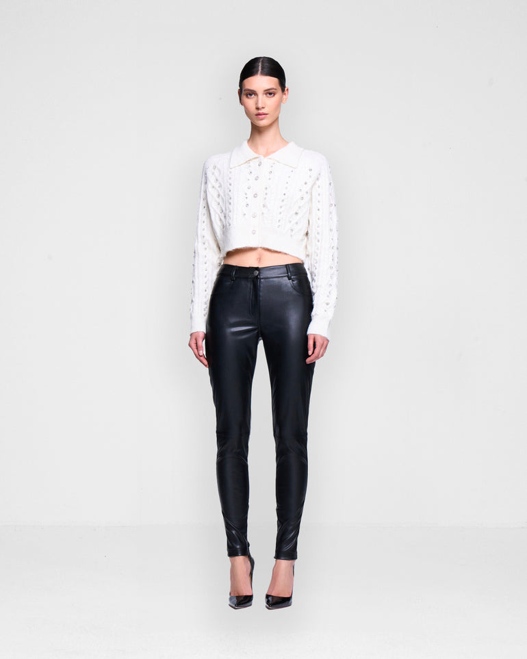 Silvian Heach Cardigan crop con strass Fino Al -60%