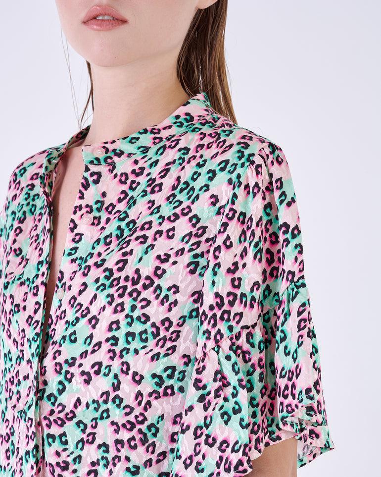 Silvian Heach Blusa leopardata con maniche ad aletta 2025