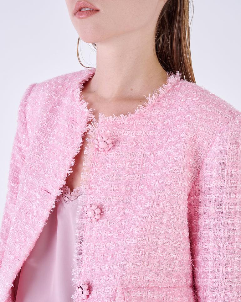 Silvian Heach Blazer corto in bouclé con frange Promozione Limitata