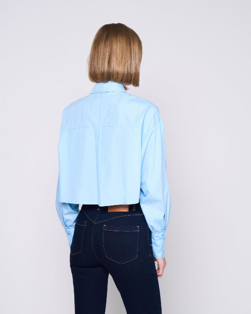 Silvian Heach Camicia crop con strass Nuovo