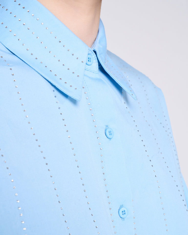 Silvian Heach Camicia crop con strass Nuovo