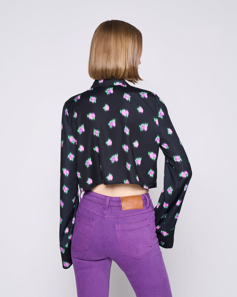 Silvian Heach Camicia crop a fantasia Prezzo Ridotto