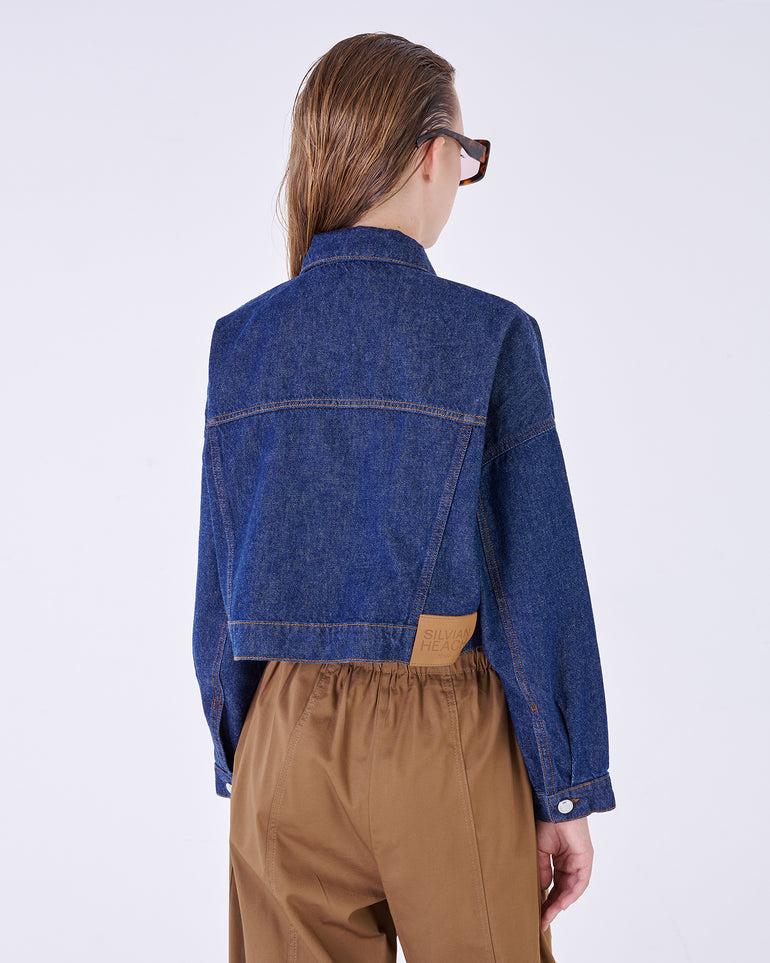 Silvian Heach Giacca cropped in denim In Saldo