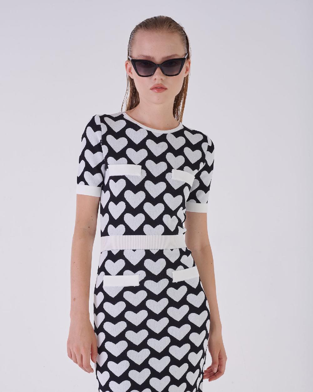 Silvian Heach Abito midi con cuori Italia