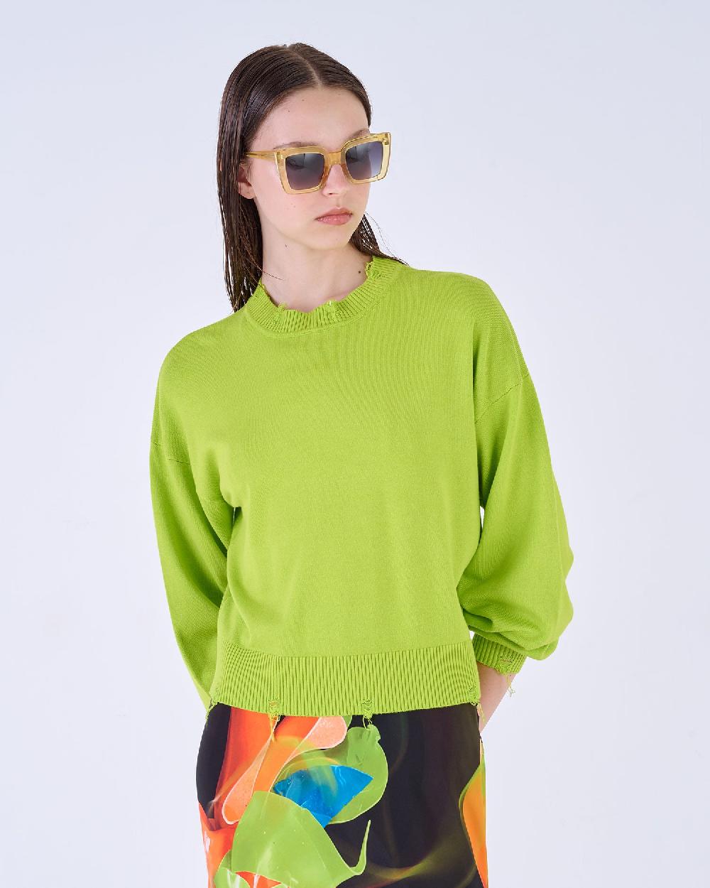 Silvian Heach Maglia con orli sfrangiati Convenienza