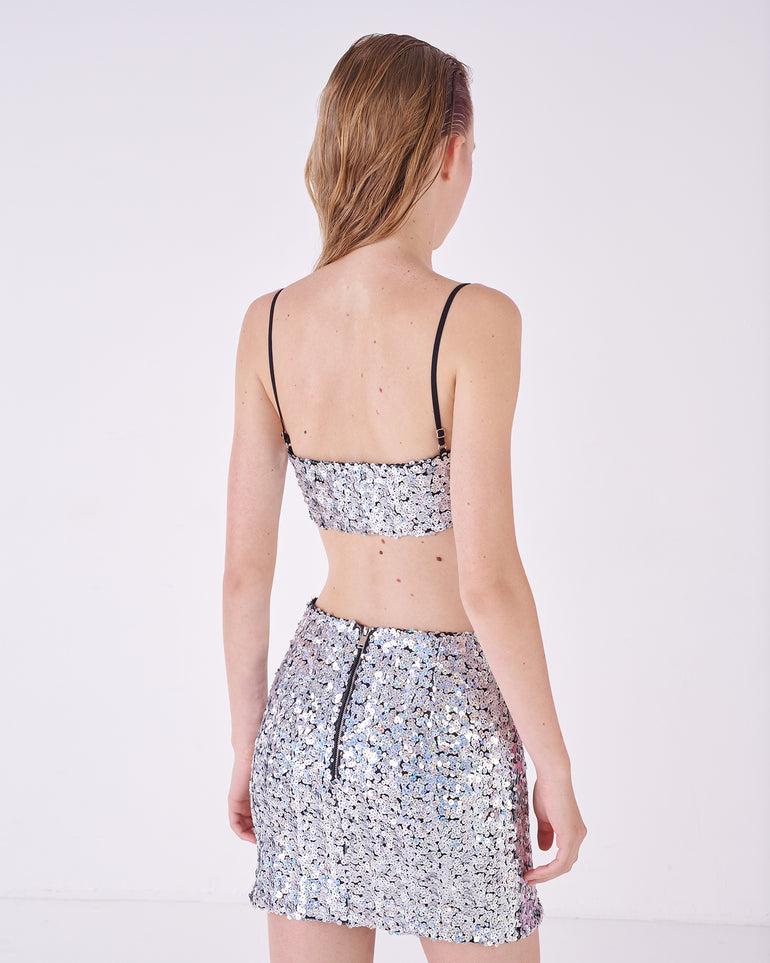 Silvian Heach Top crop con paillettes Online