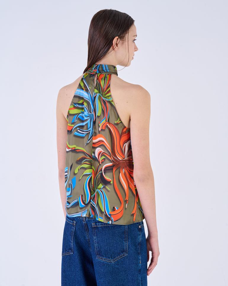 Silvian Heach Top stampato con scollo all'americana Moda