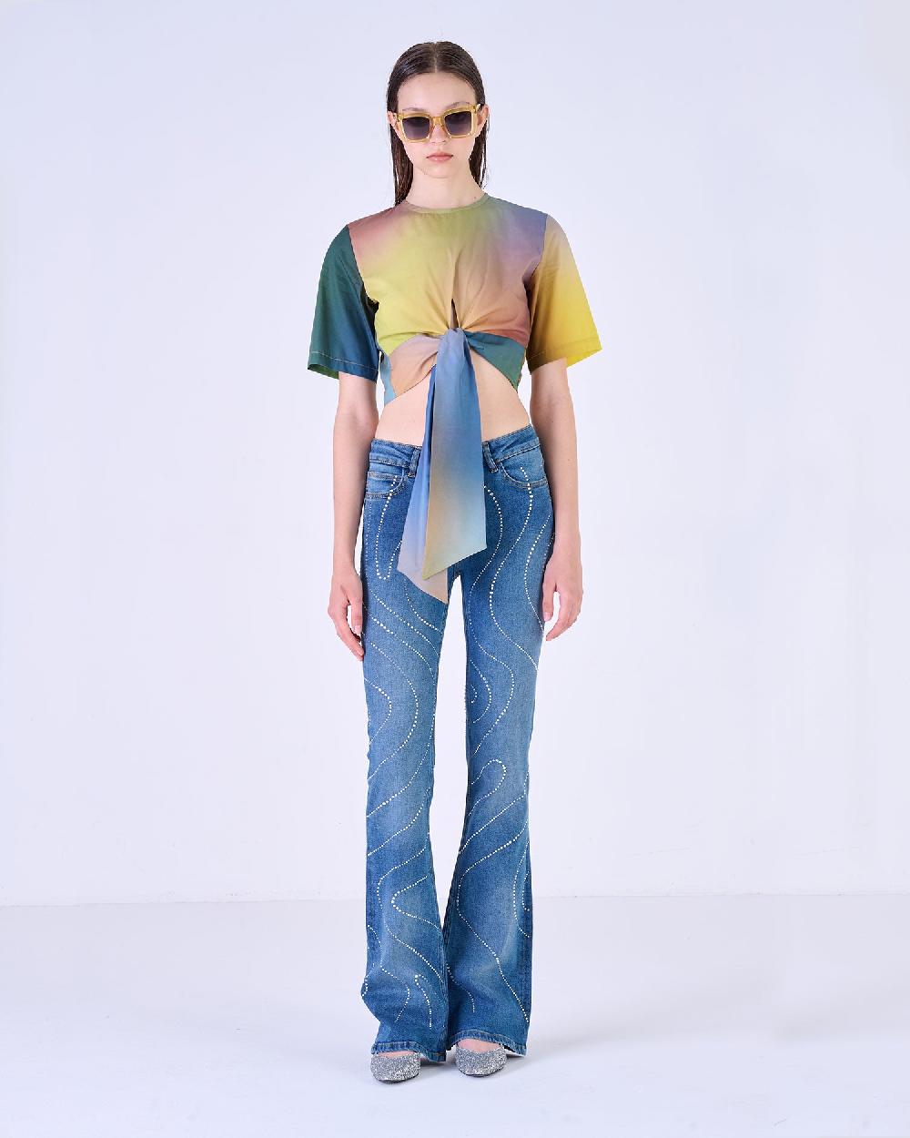 Silvian Heach T-Shirt crop multicolor Promozione Limitata