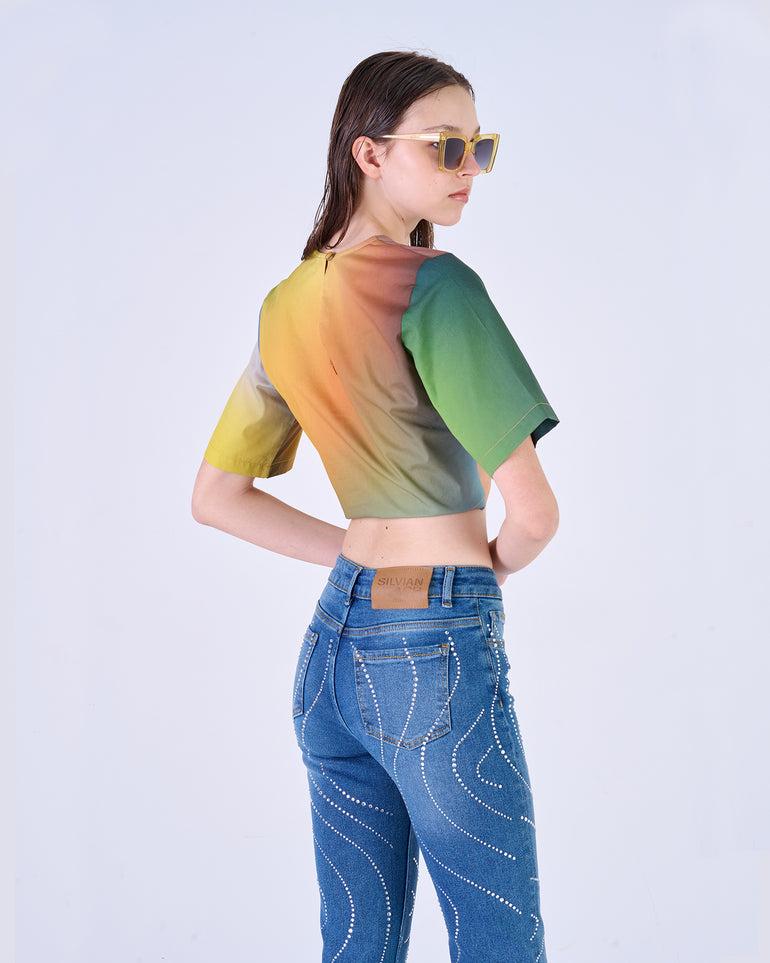 Silvian Heach T-Shirt crop multicolor Promozione Limitata