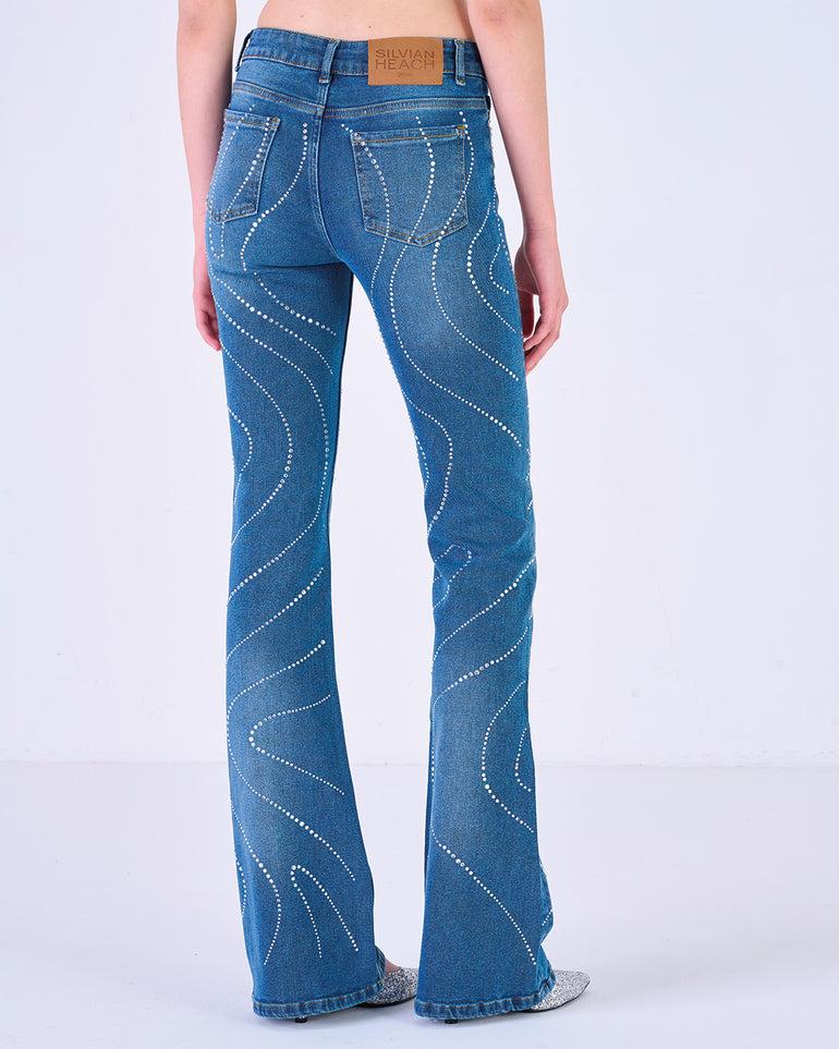 Silvian Heach Jeans a zampa con strass Duty-free