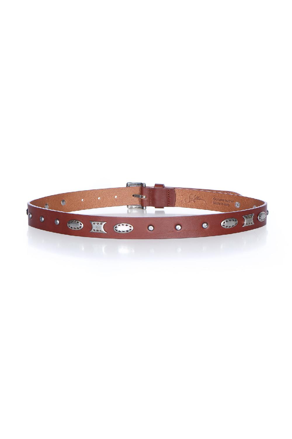 Soallure CINTURA SOTTILE IN VERA PELLE CON BORCHIE Saldi
