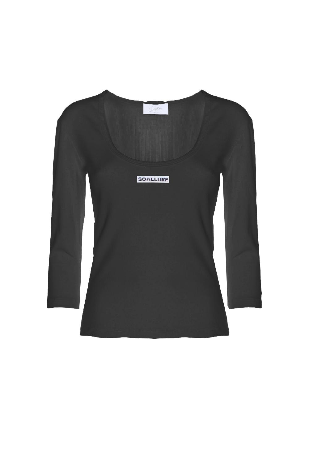 Soallure T-SHIRT BASIC MANICHE LUNGHE A COSTINE IN JERSEY Italy