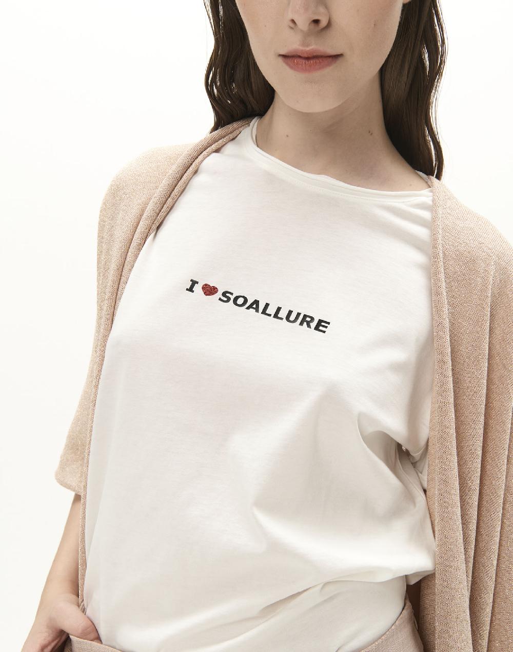 Soallure T-SHIRT BASIC I LOVE SOALLURE IN JERSEY Vendita
