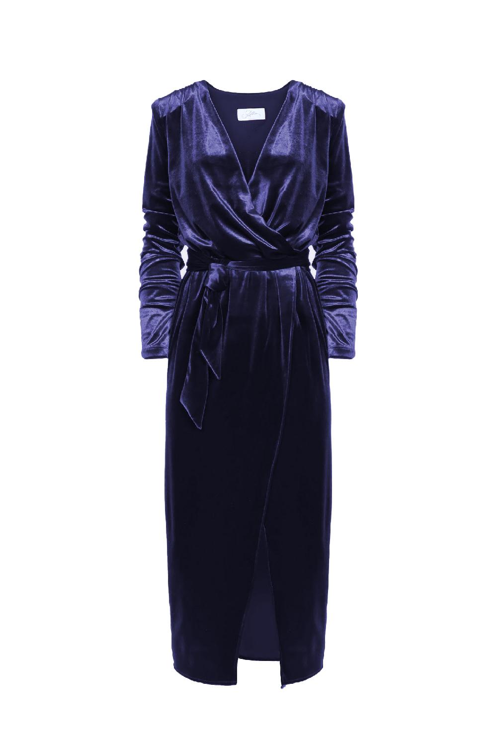 Soallure ABITO MIDI CON SCOLLO A INCROCIO IN VELLUTO Lightning offer