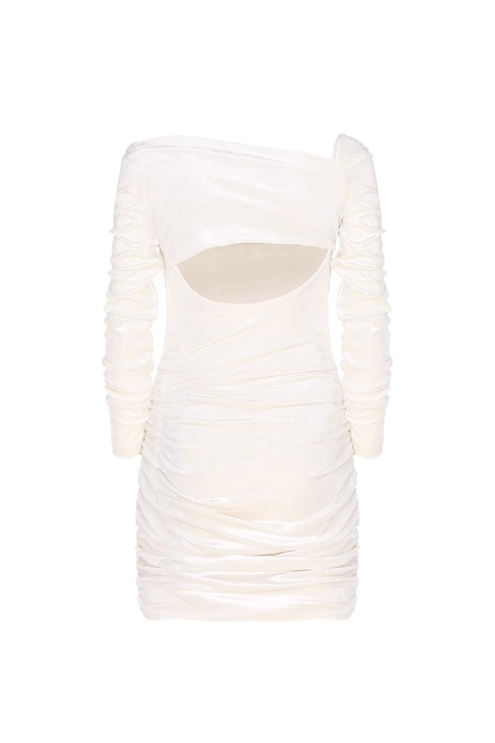 Soallure ABITO CORTO CON SPALLE ASIMMETRICHE E ARRICCIATURE Outlet