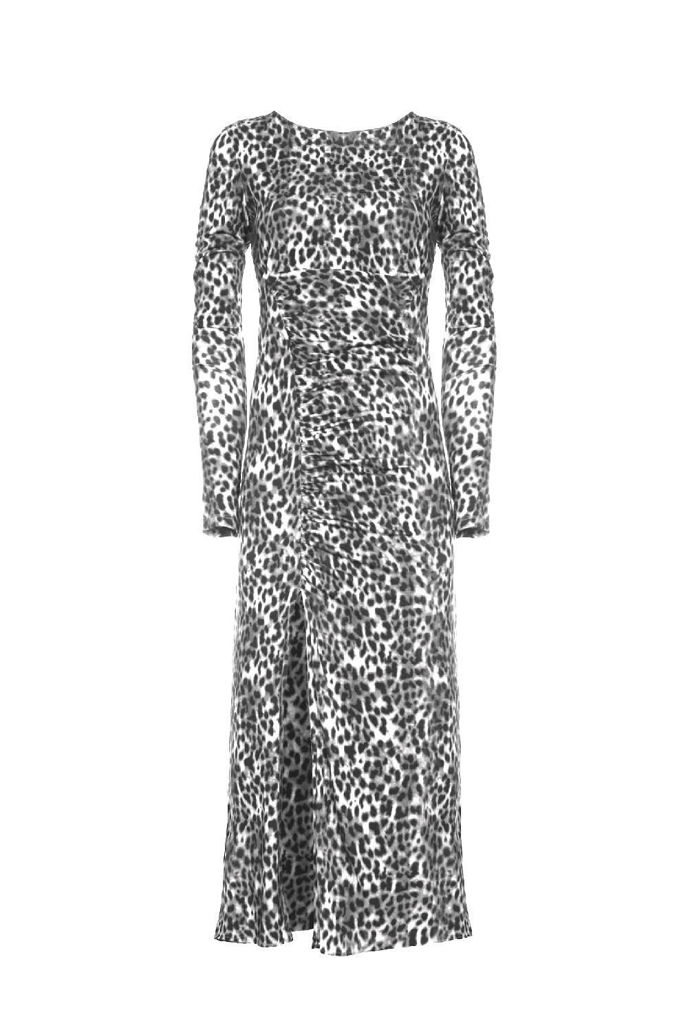 Soallure ABITO MIDI CON ARRICCIATURE FANTASIA LEOPARDATA Offerte
