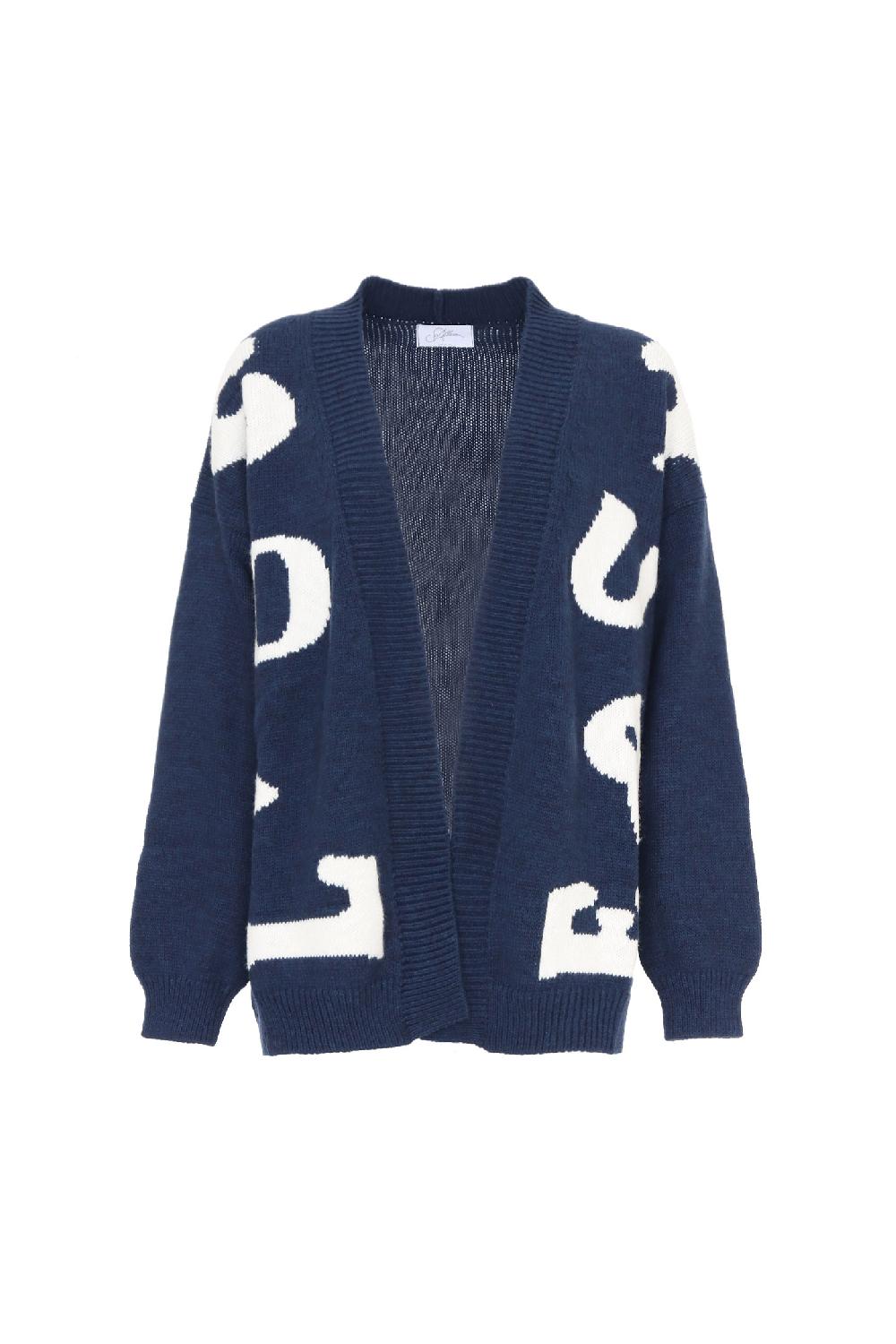 Soallure CARDIGAN LETTERING CORTO MISTO LANA Qualità