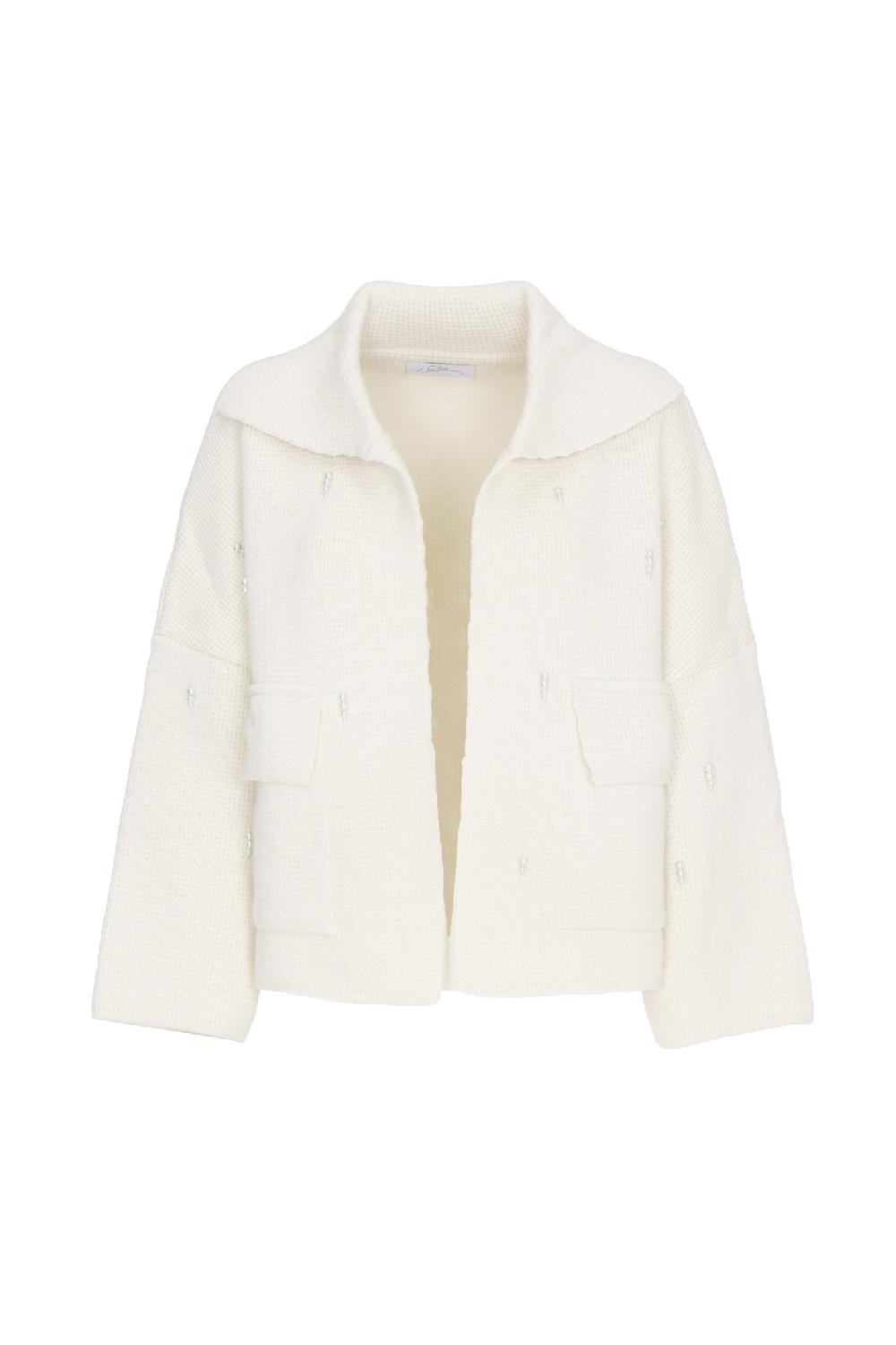 Soallure GIACCA IN MAGLIA CON PERLE Spedizione Gratuita