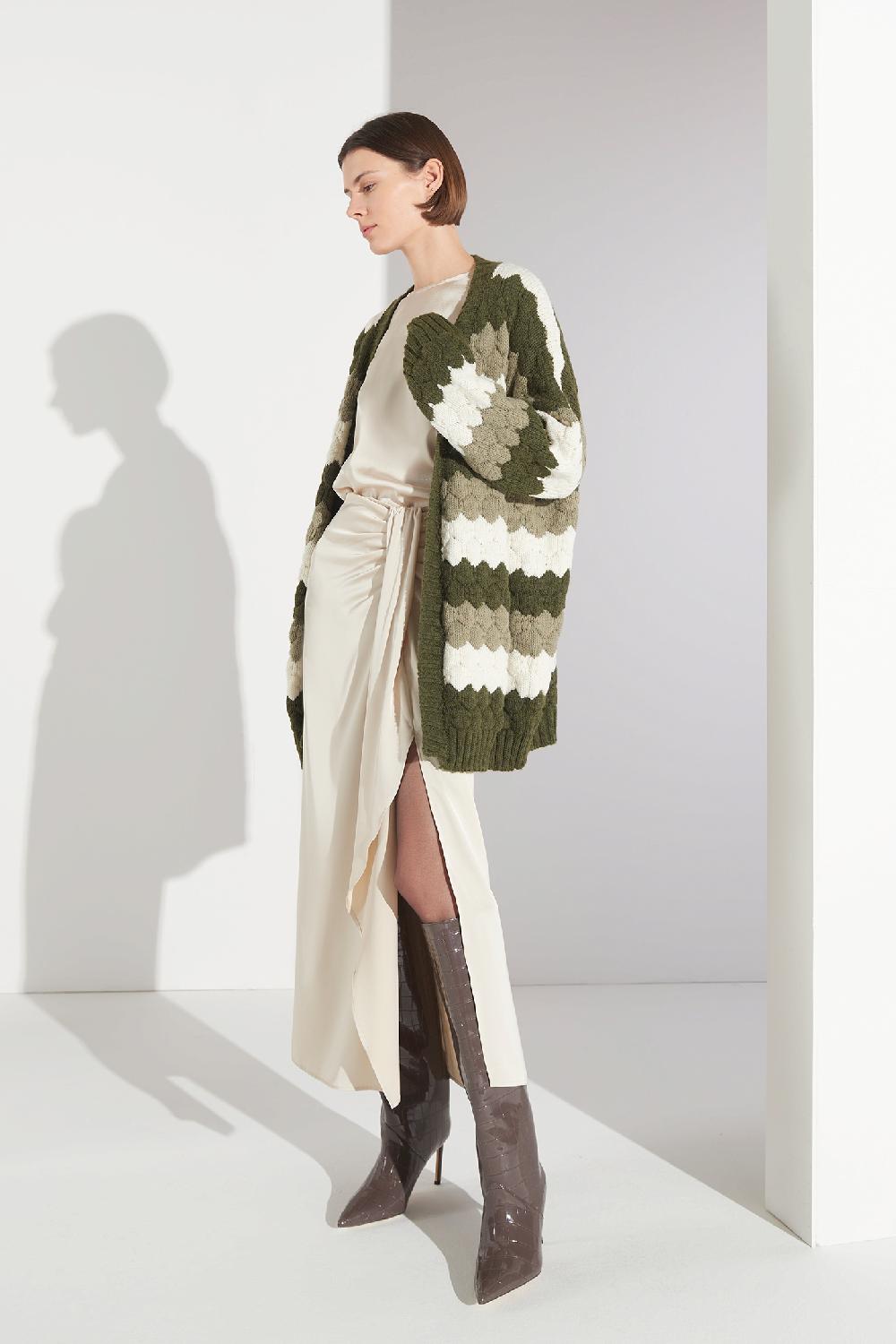Soallure CARDIGAN TRICOLOUR MISTO LANA Qualità Garantita