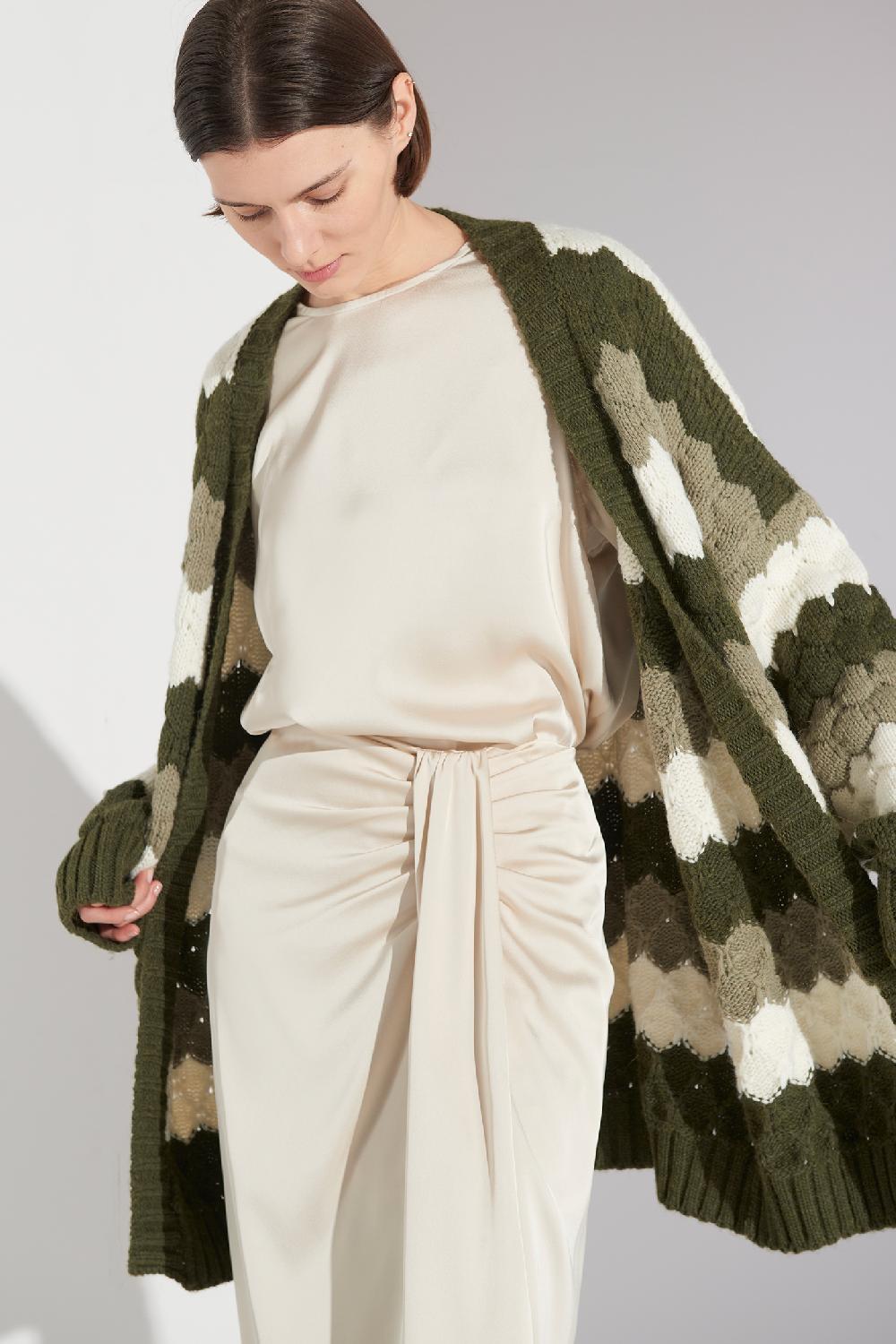 Soallure CARDIGAN TRICOLOUR MISTO LANA Qualità Garantita