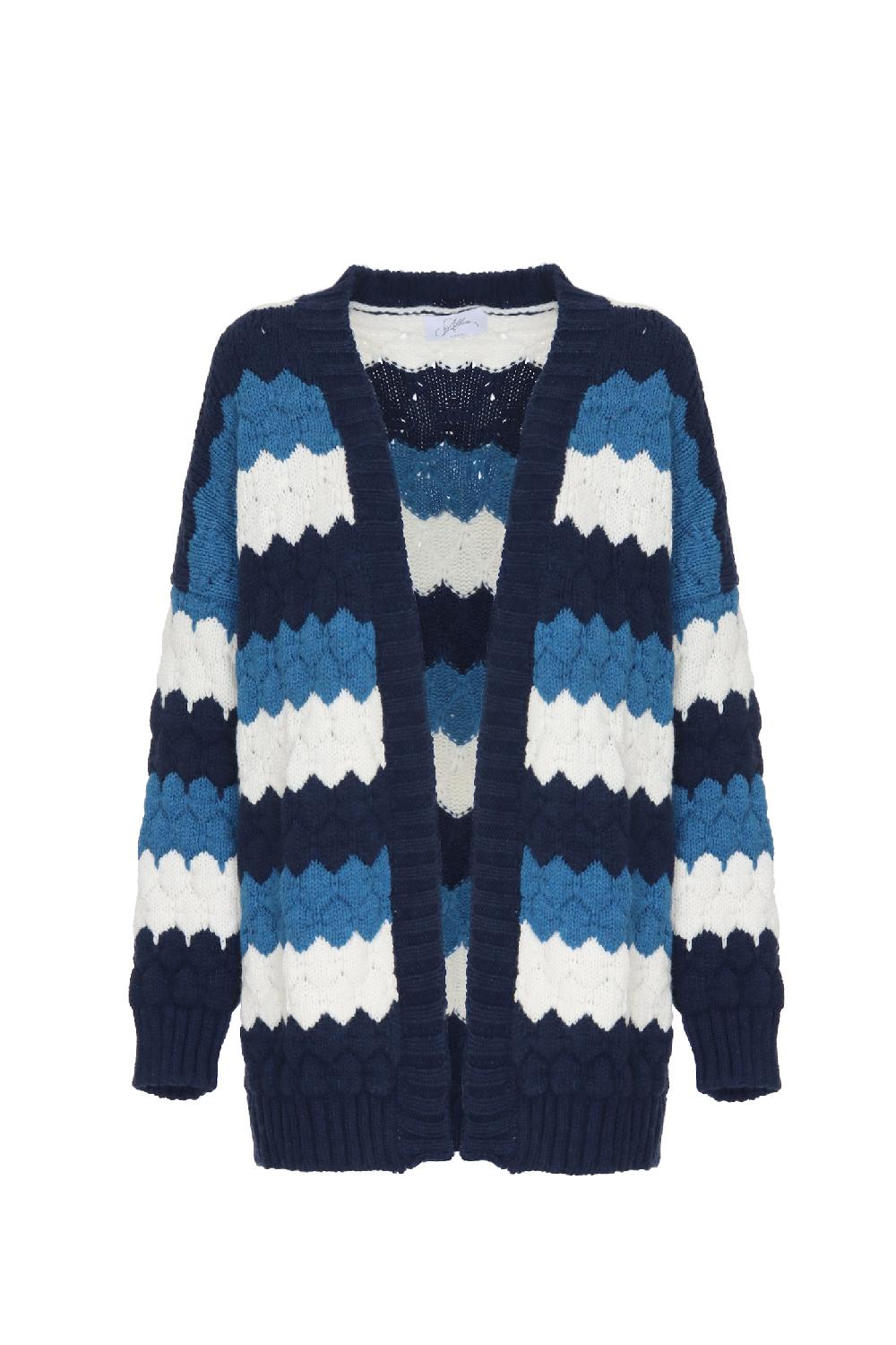 Soallure CARDIGAN TRICOLOUR MISTO LANA Qualità Garantita