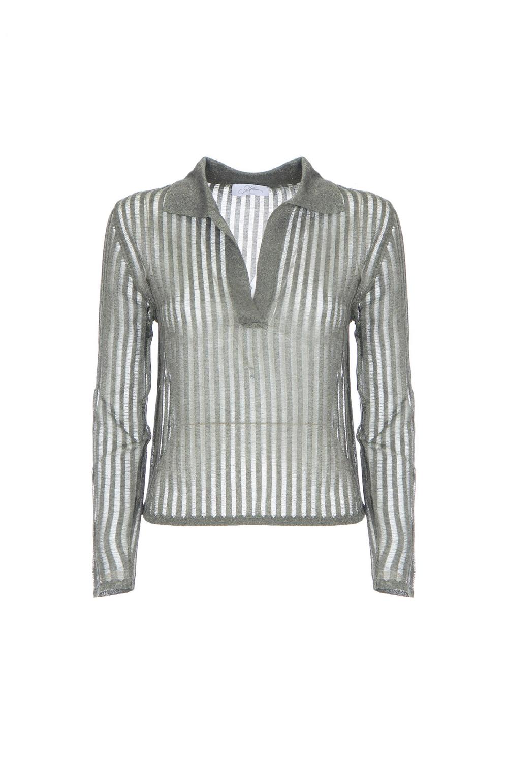 Soallure MAGLIA POLO MANICHE LUNGHE RIGHE Prezzo Ridotto