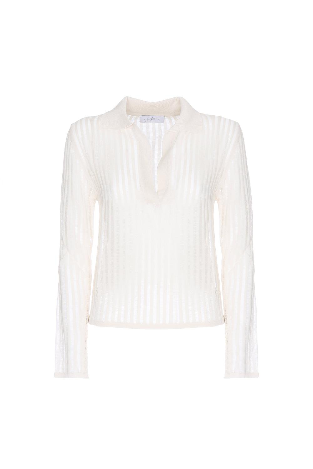 Soallure MAGLIA POLO MANICHE LUNGHE RIGHE Prezzo Ridotto